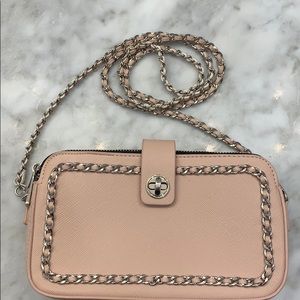 Pink clutch with silver details